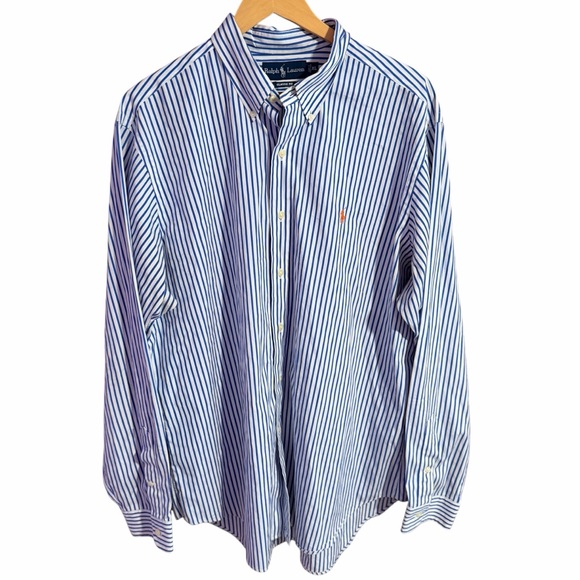 Ralph Lauren Other - Ralph Lauren Blue and White Stripe Long Sleeve Button Down Size XL